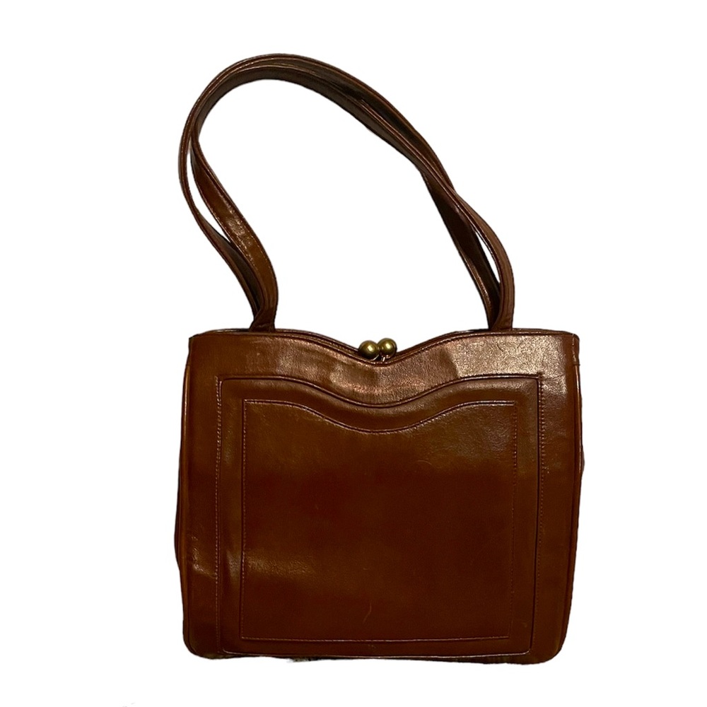 Bags by Francois California Vintage Satchel Handbag Purse Clasp Closure Brown